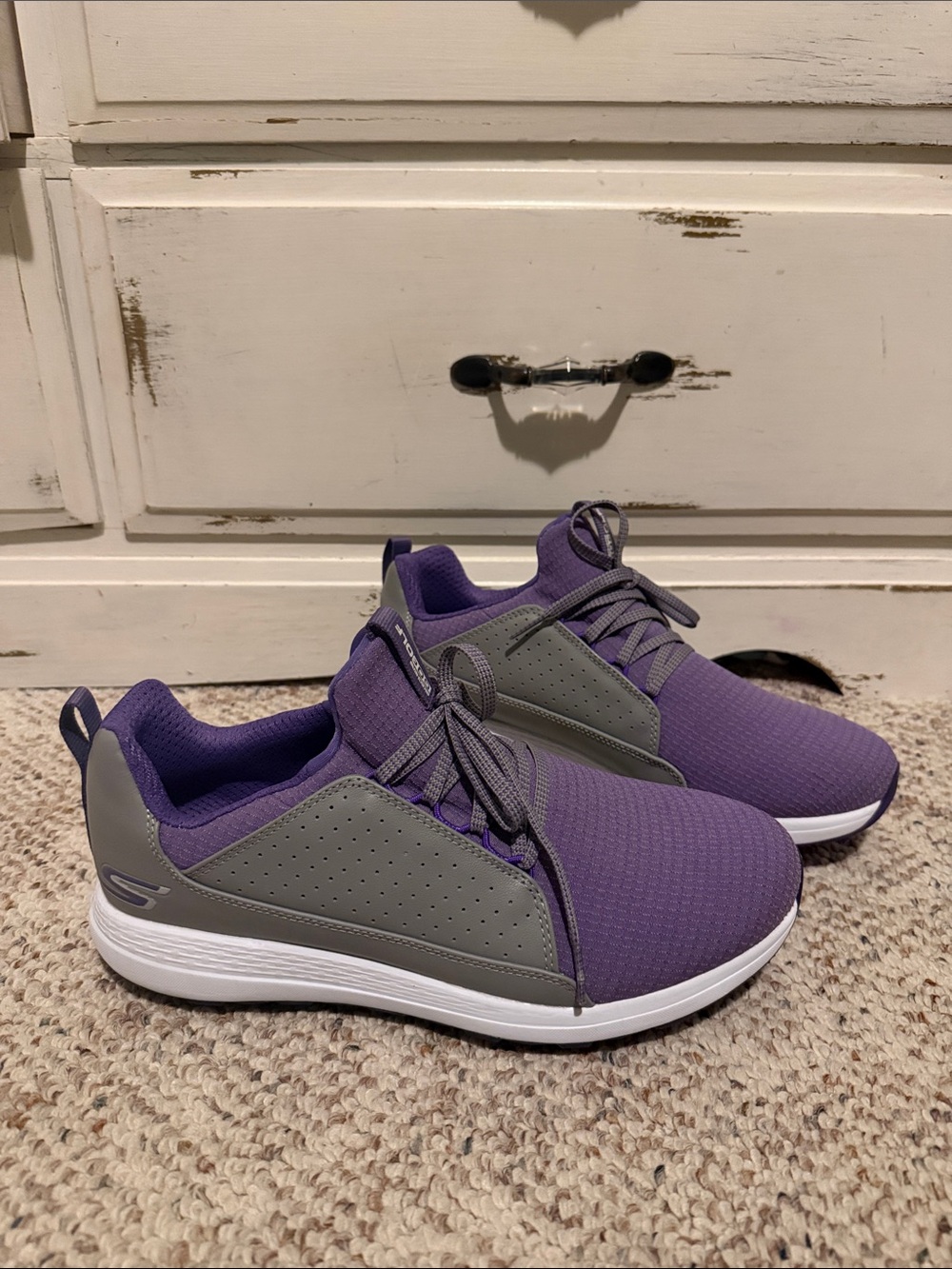 Skechers Purple and Gray Slip-On Lace Athletic Sneakers